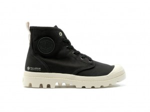 Palladium Pampa Hi Zip Organic Bot Kadın Siyah | 46785MBVS