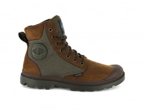 Palladium Pampa Sport Cuff Wpn Bot Kadın Kahverengi Beyaz | 12947XNYJ