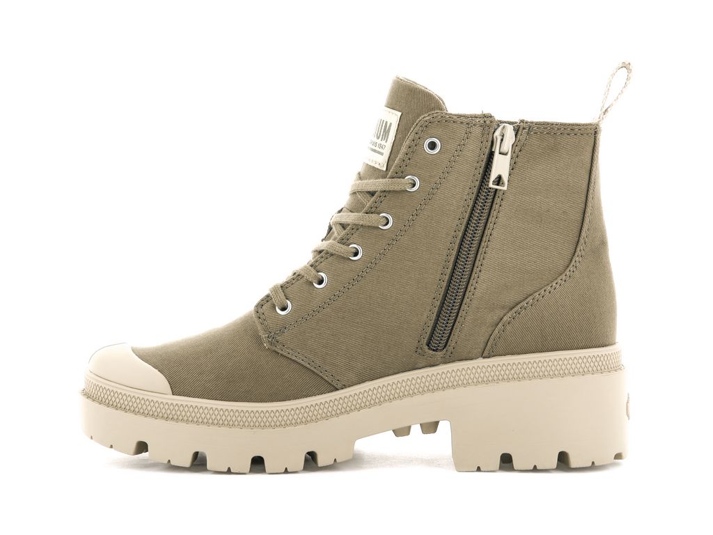 Palladium Pallabase Twill Bot Kadın Butternut | 46907HAIX