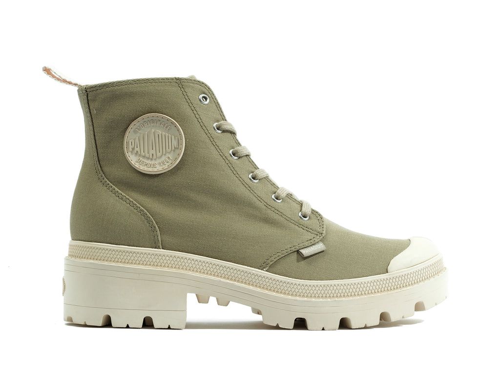 Palladium Pallabase Twill Bot Kadın Dune | 47608LVZY