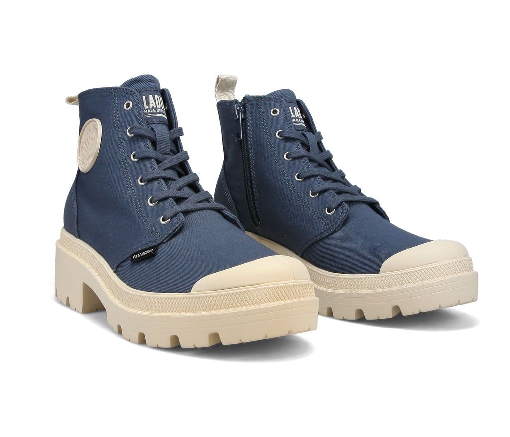 Palladium Pallabase Twill Bot Kadın Indigo | 43529VCPH