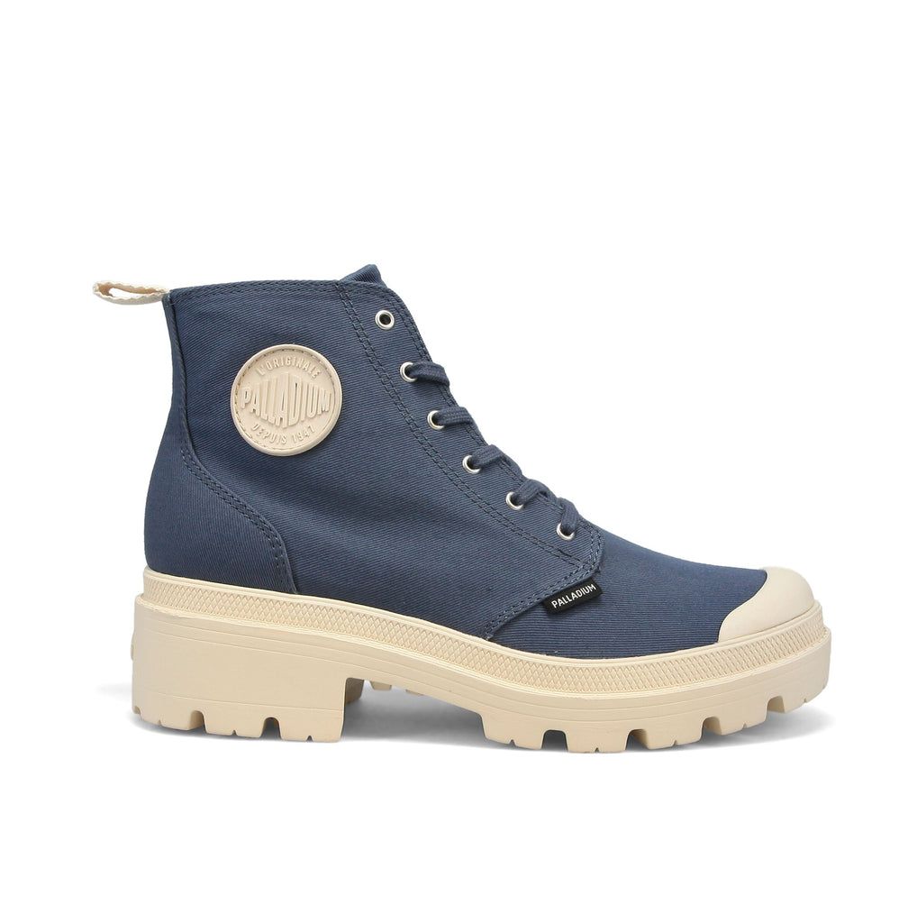 Palladium Pallabase Twill Bot Kadın Indigo | 43529VCPH