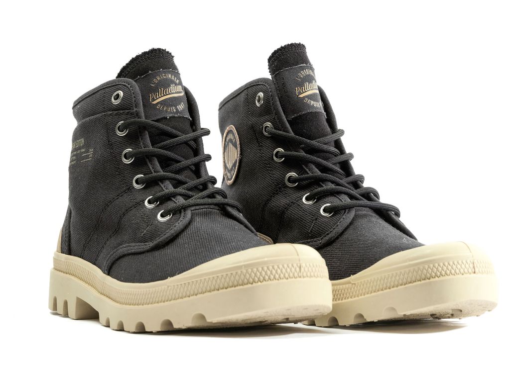 Palladium Pallabrousse Workwear Bot Kadın Siyah | 64295ZGBQ