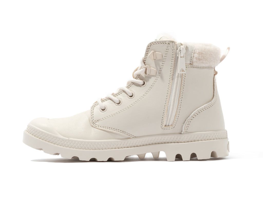 Palladium Pampa Hi Snow Warm Bot Kadın Almond Milk | 28694UHCE