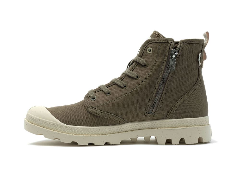 Palladium Pampa Hi Zip Organic Bot Erkek Yeşil | 08462XVQL