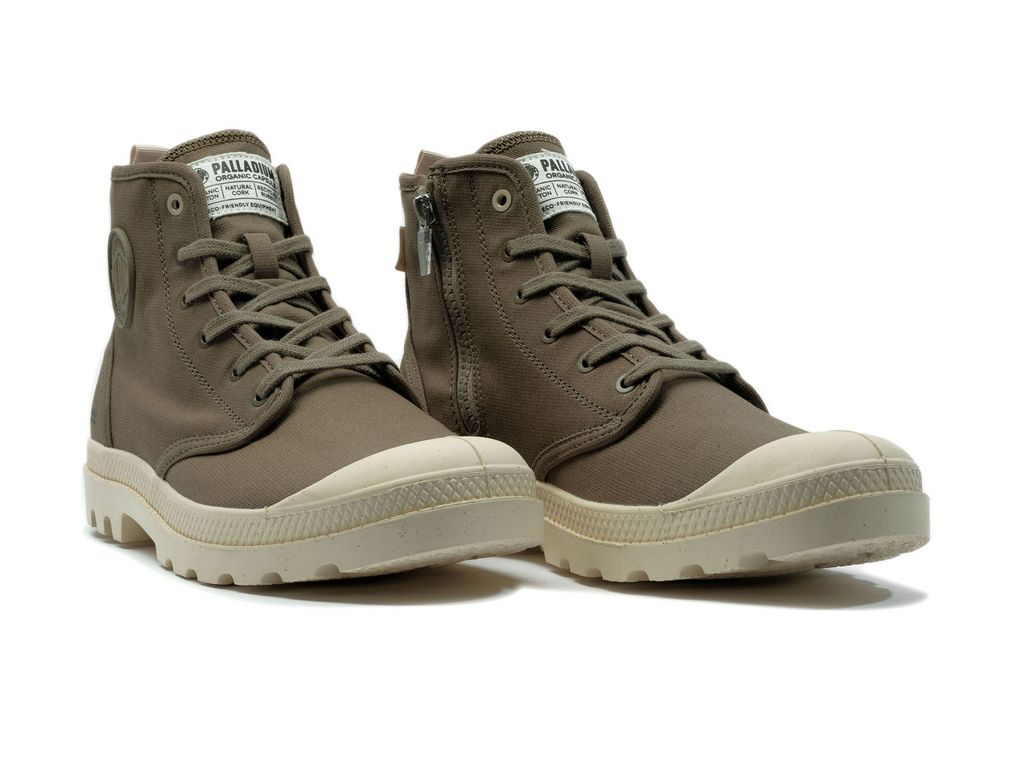 Palladium Pampa Hi Zip Organic Bot Erkek Yeşil | 08462XVQL