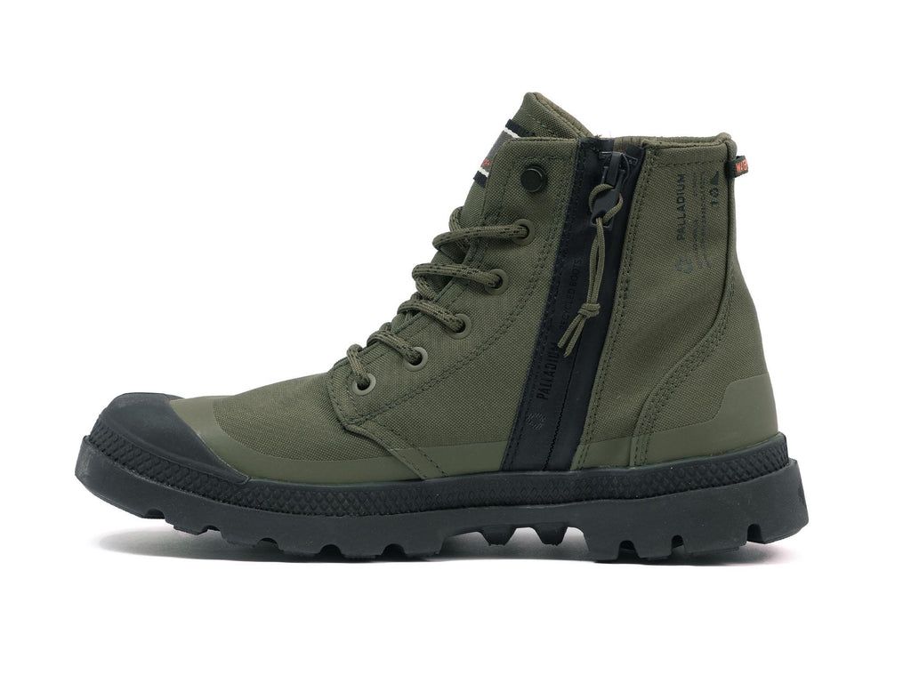 Palladium Pampa Rcyl Lt+wp+zip Bot Kadın Zeytin Yeşili | 25490NEJT