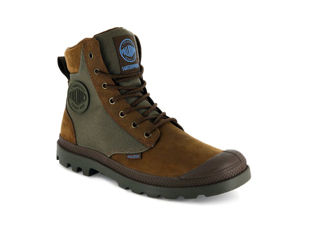 Palladium Pampa Sport Cuff Wpn Bot Erkek Kahverengi Beyaz | 71450YKNG