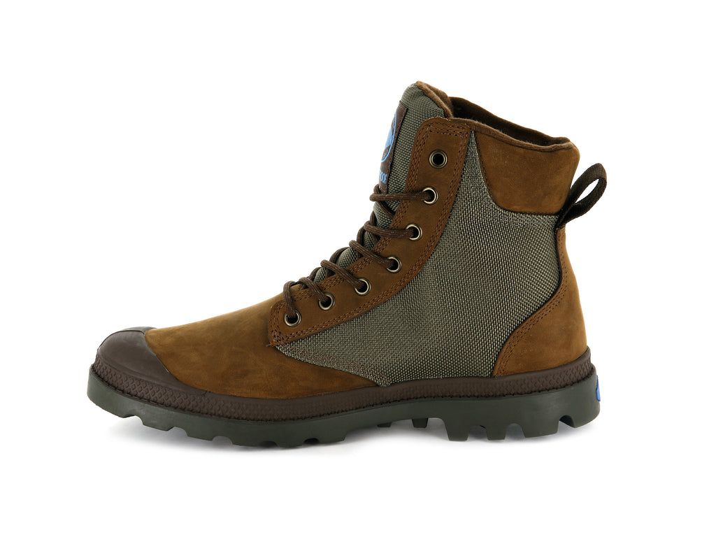 Palladium Pampa Sport Cuff Wpn Bot Erkek Kahverengi Beyaz | 71450YKNG