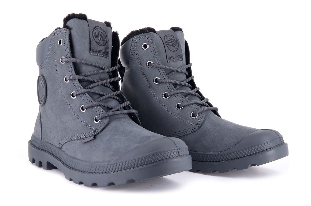 Palladium Pampa Sport Cuff Wps Bot Kadın Koyu Gri | 42710MNUJ