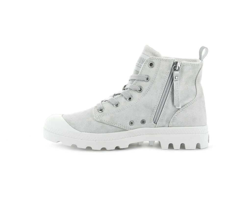 Palladium Pampa Zip Desertwash Bot Kadın Beyaz | 05723VXMP