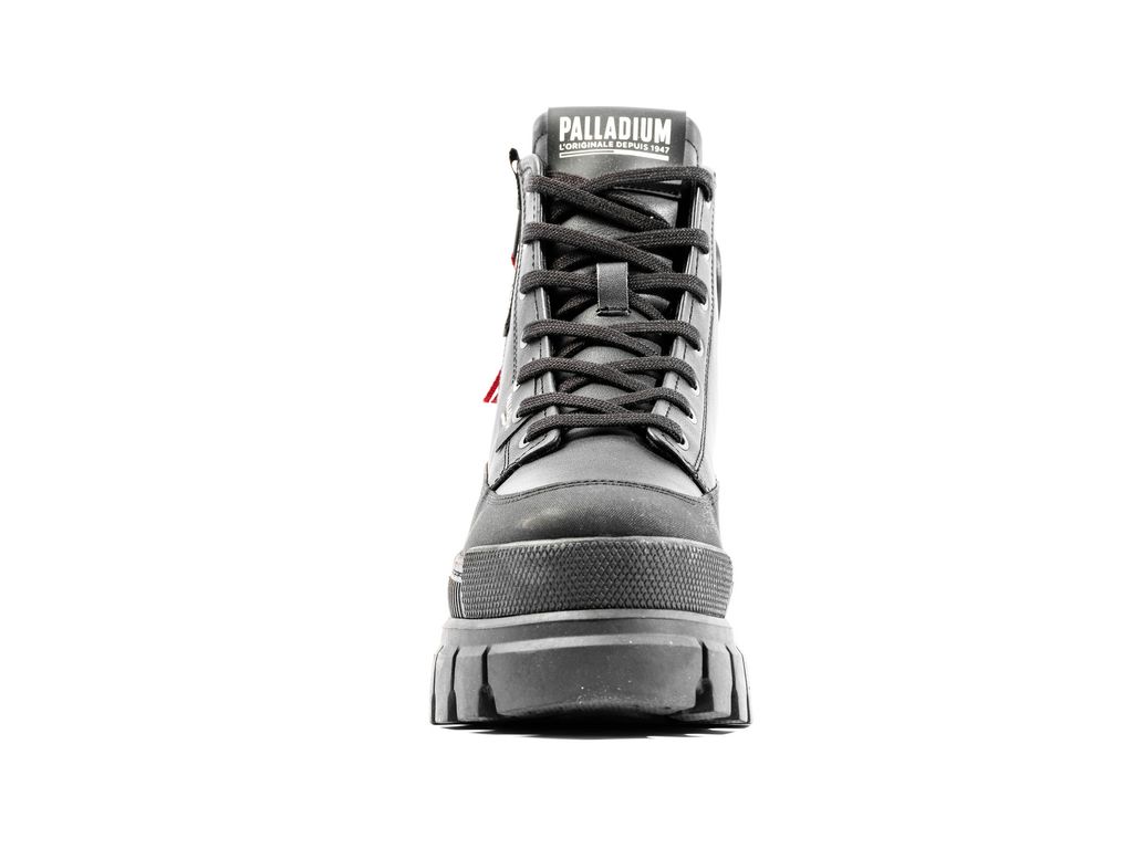 Palladium Revolt Boot Zip Leather Bot Kadın Siyah Siyah | 14726CABG